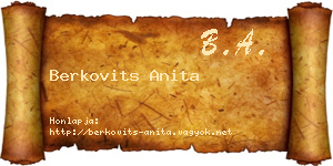 Berkovits Anita névjegykártya