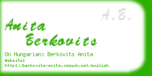 anita berkovits business card